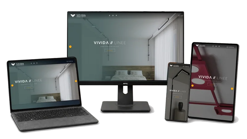Mockup responsive del progetto Vivida International