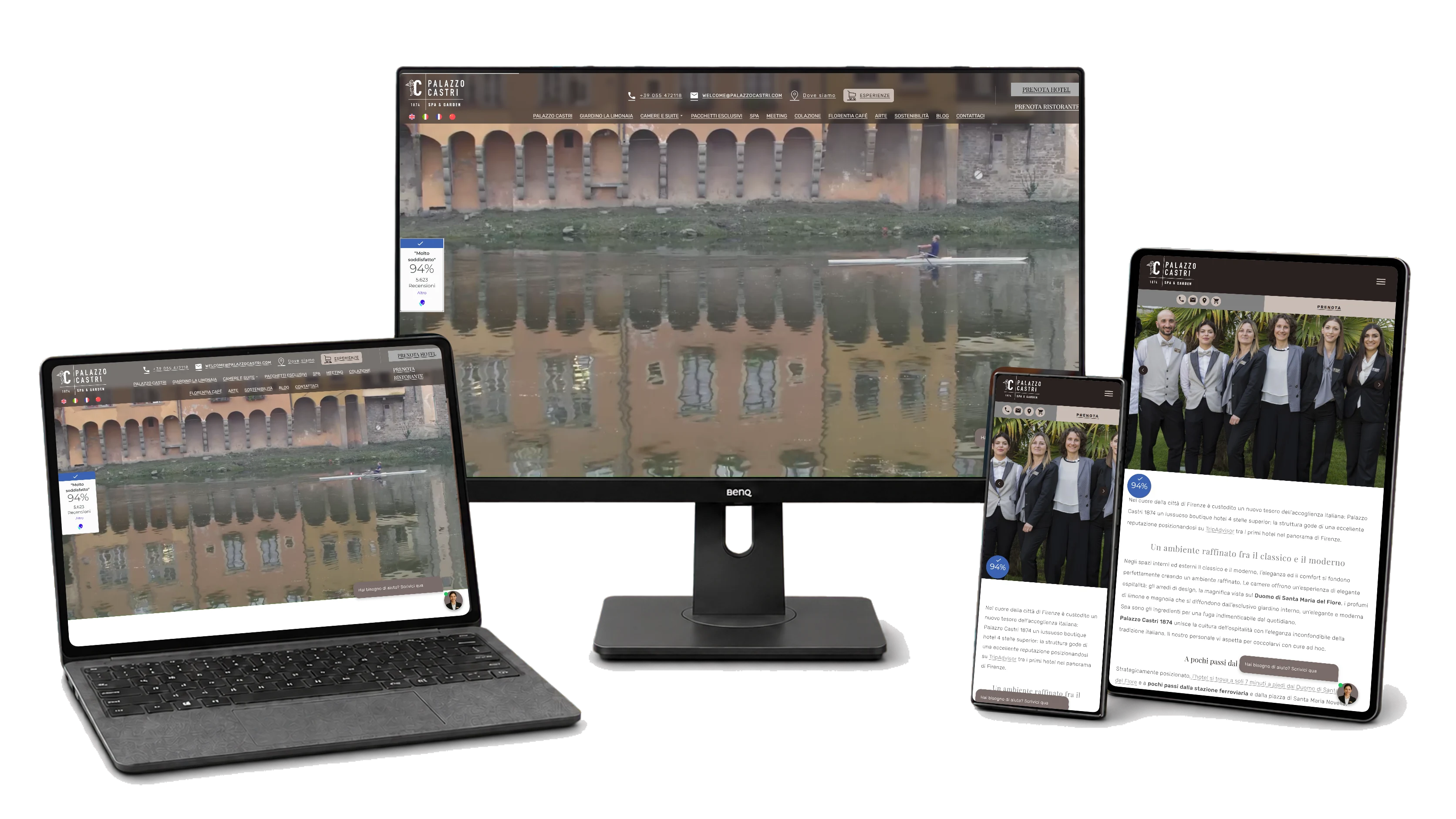 Mockup responsive del progetto Hotel Palazzo Castri 1874