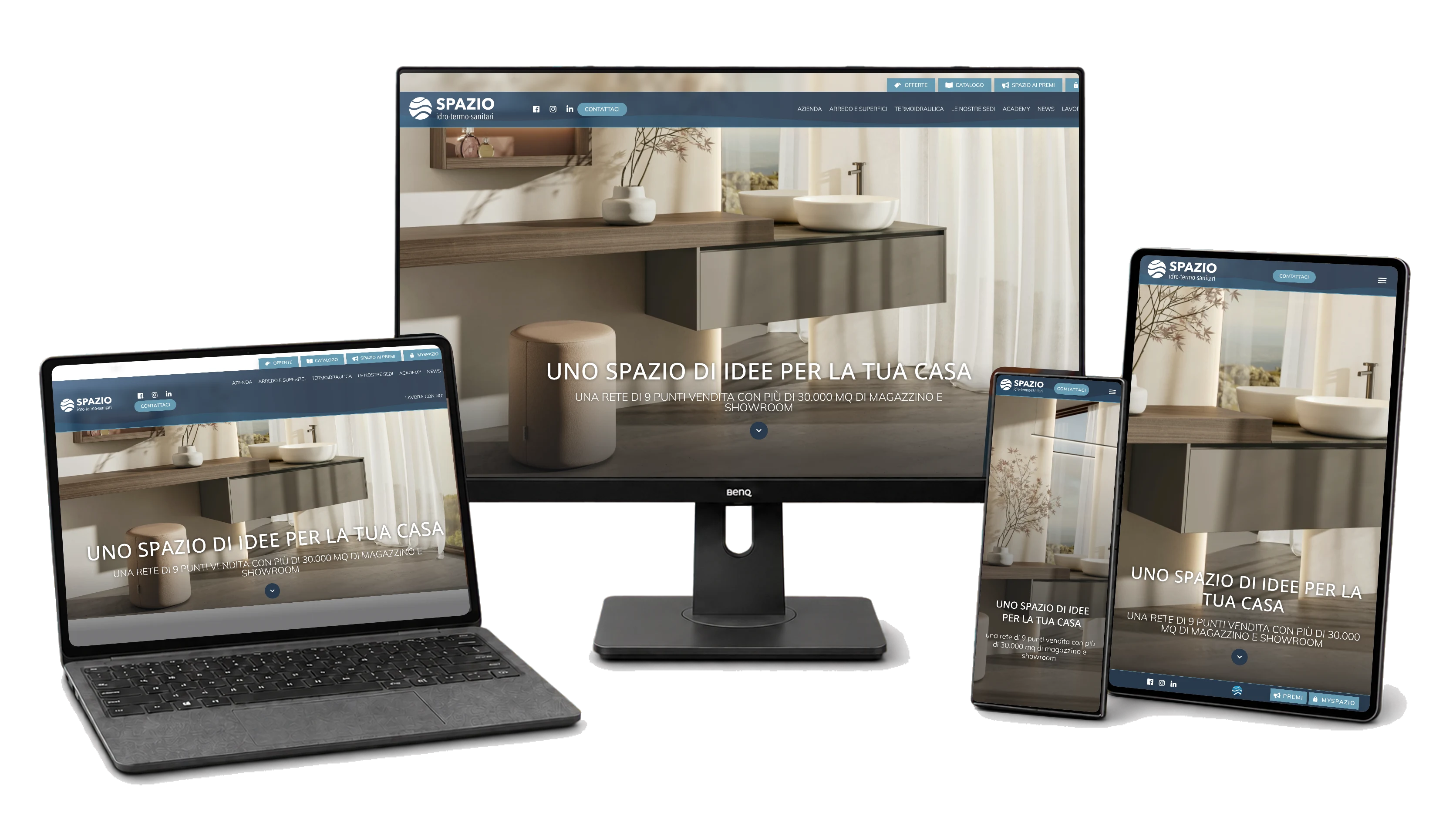 Mockup responsive del progetto Spazio Spa