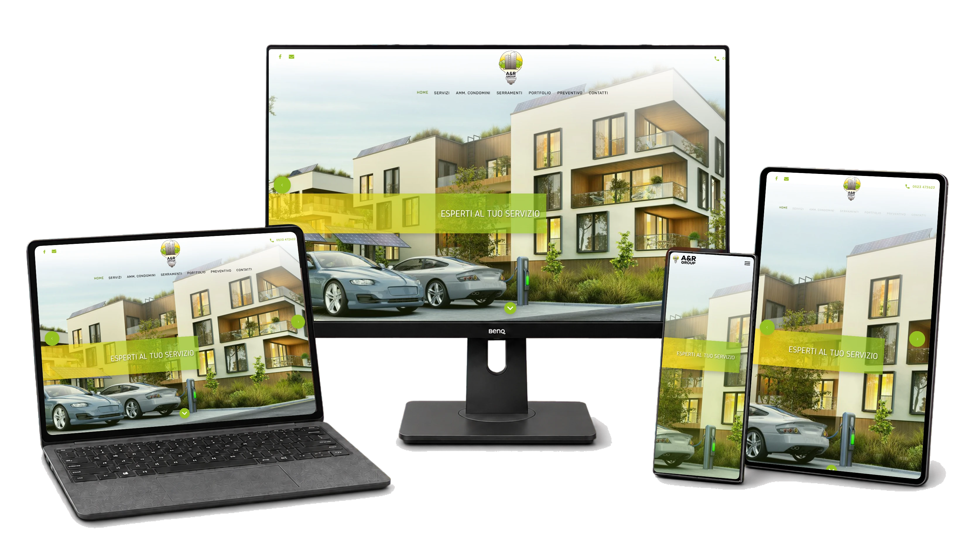Responsive website mockup for A&R Group