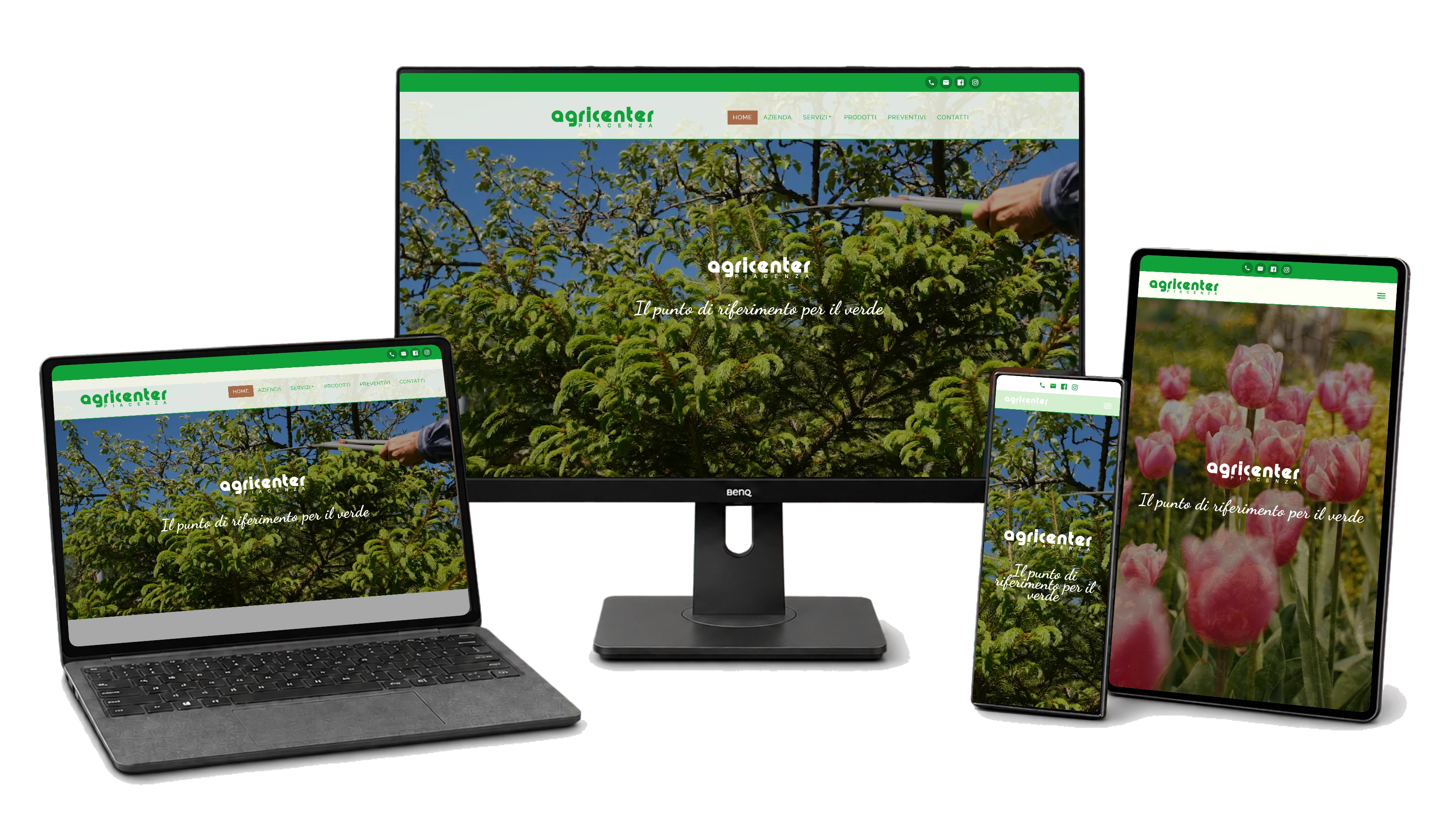 Responsive website mockup for AGRICENTER PIACENZA