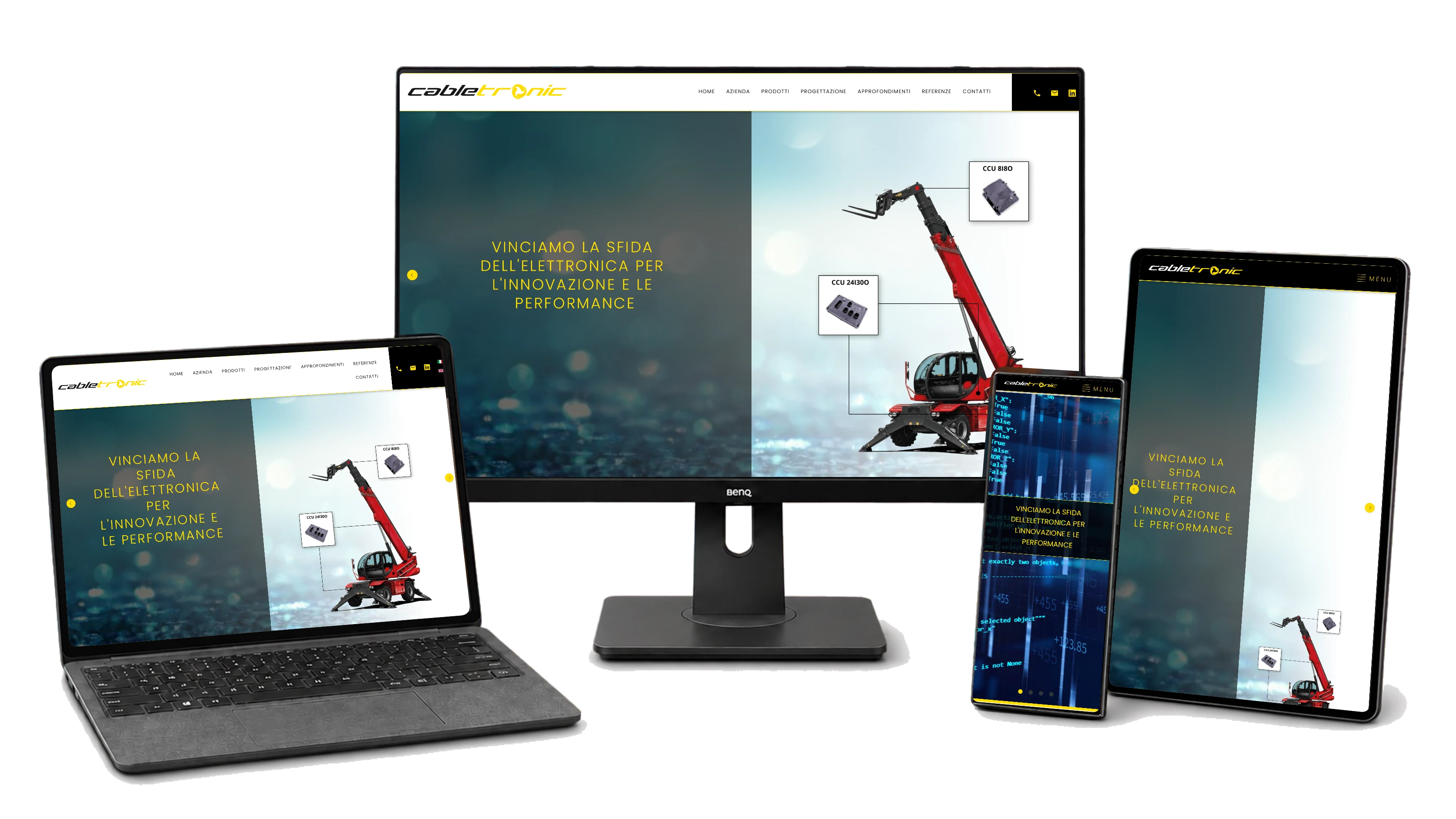 Responsive website mockup for Cabletronic srl