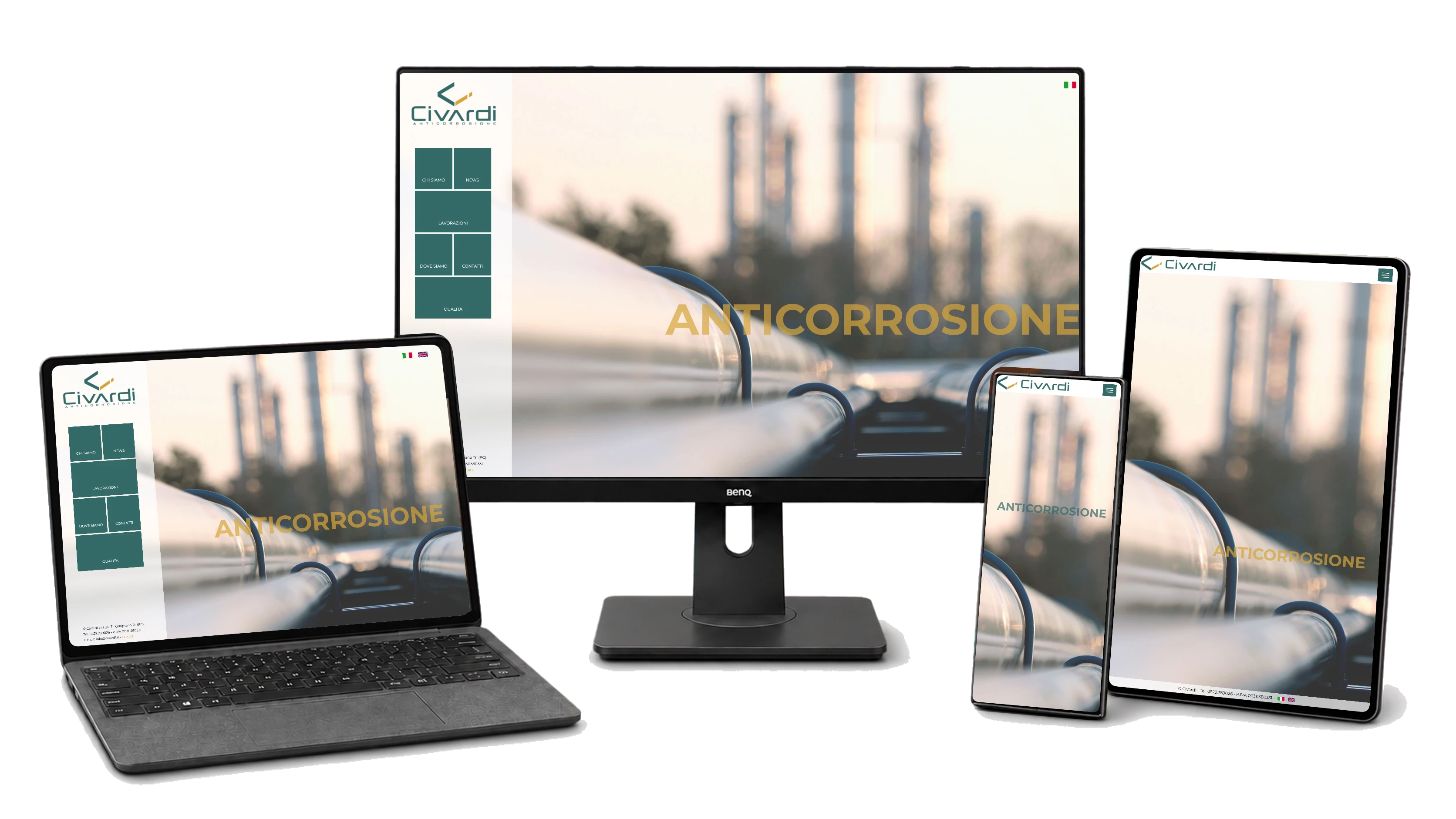Responsive website mockup for CIVARDI