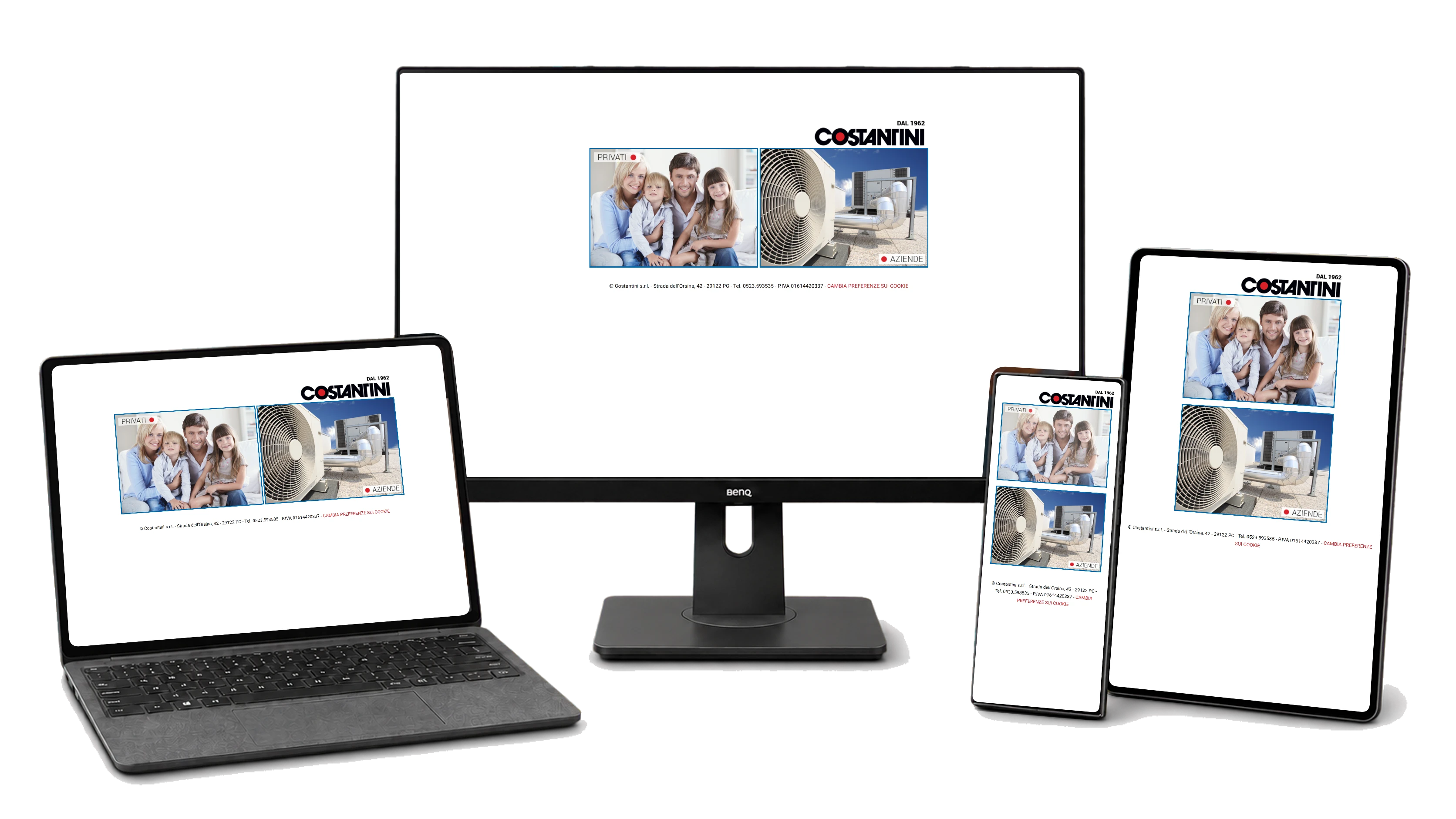 Responsive website mockup for COSTANTINI 1962