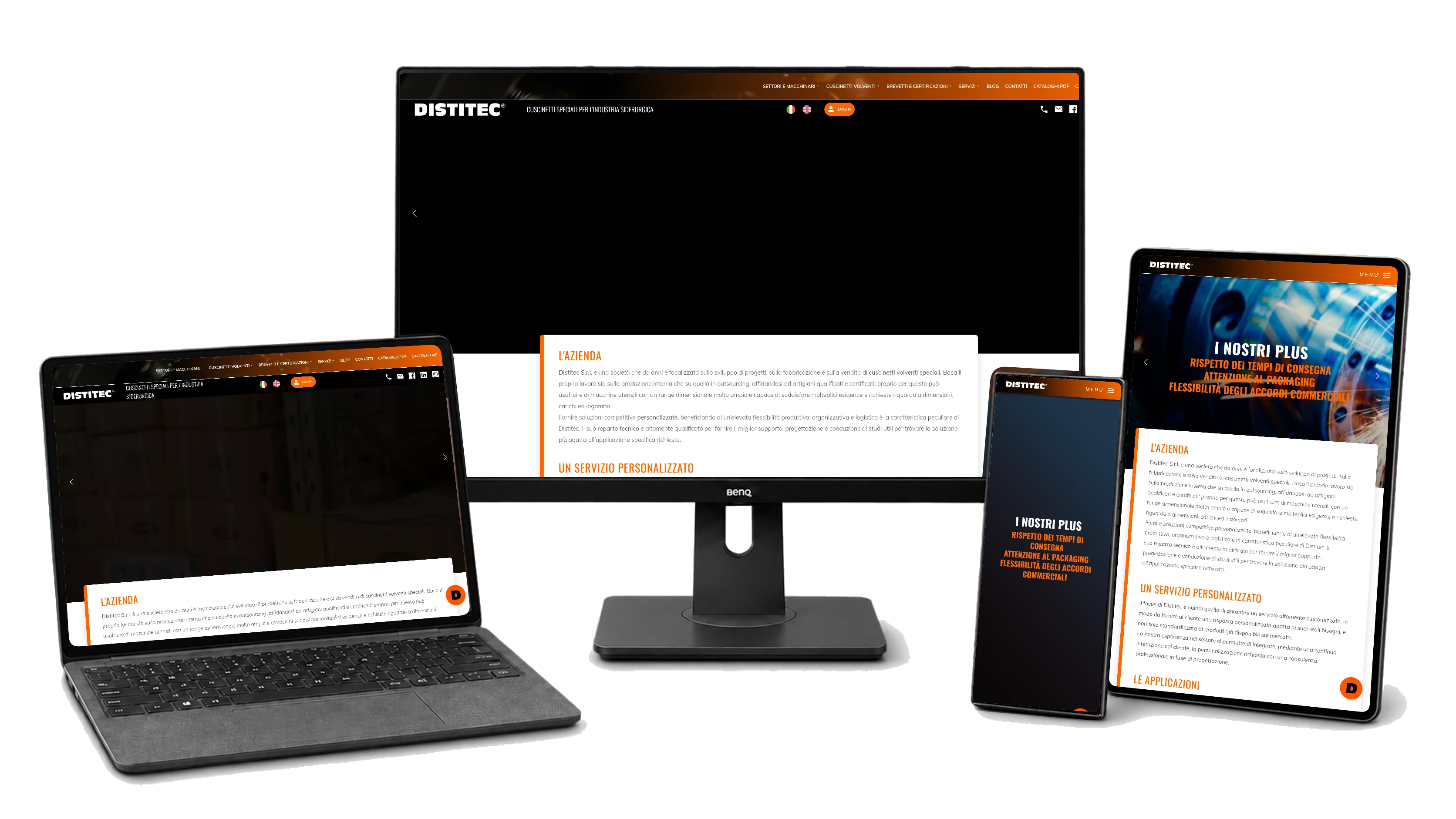 Responsive website mockup for Distitec srl