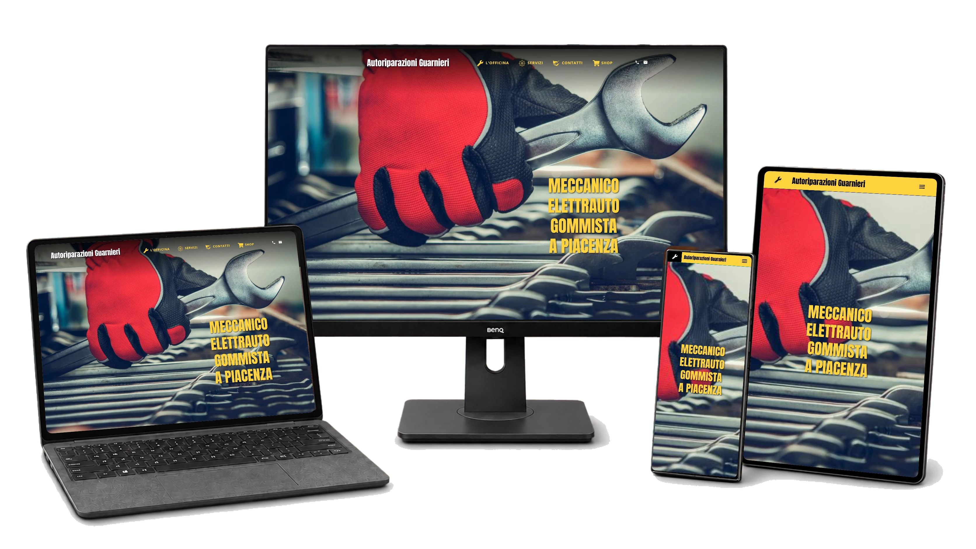Responsive website mockup for AUTORIPARAZIONI GUARNIERI