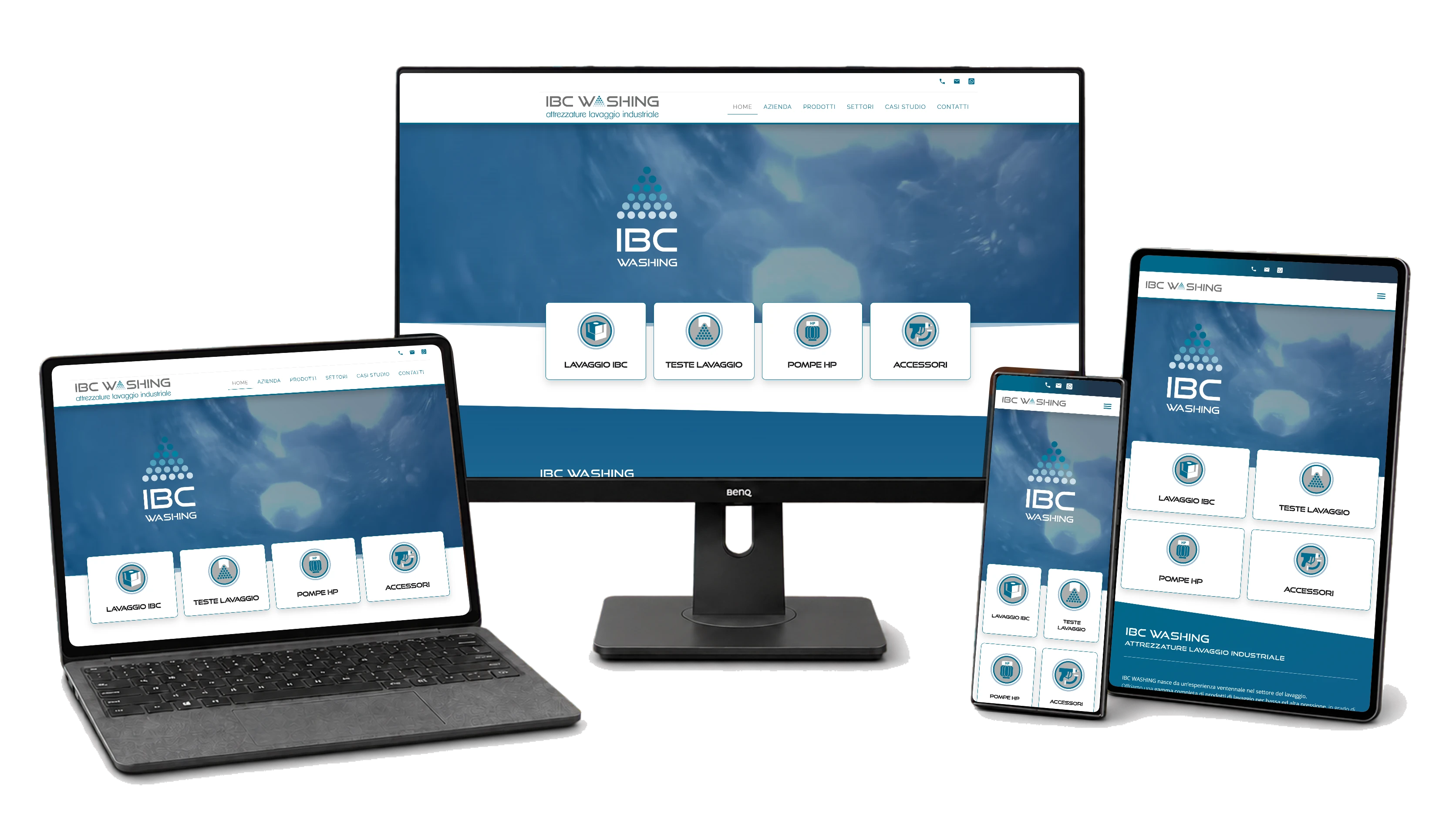 Responsive website mockup for IBC Washing