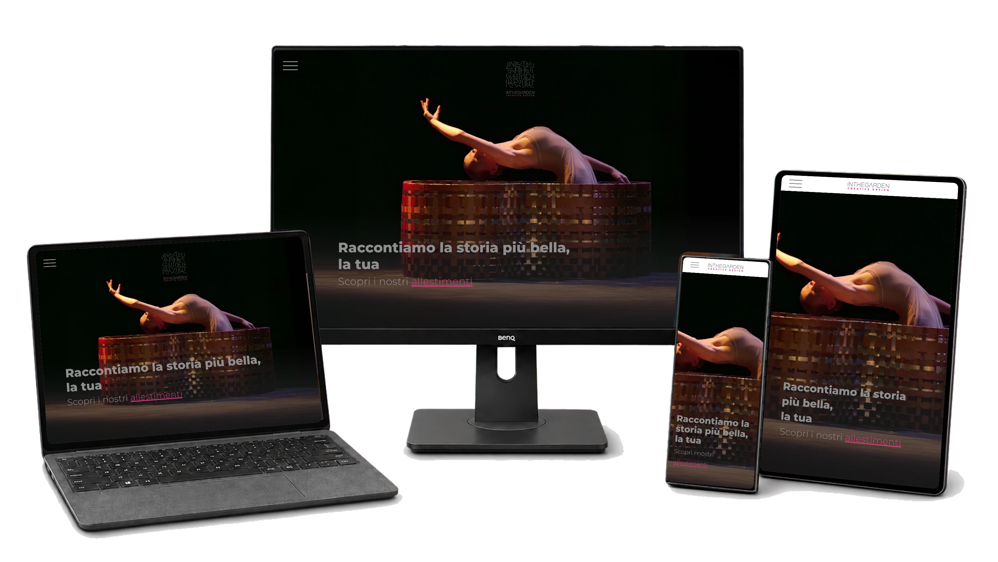 Responsive website mockup for INTHEGARDEN