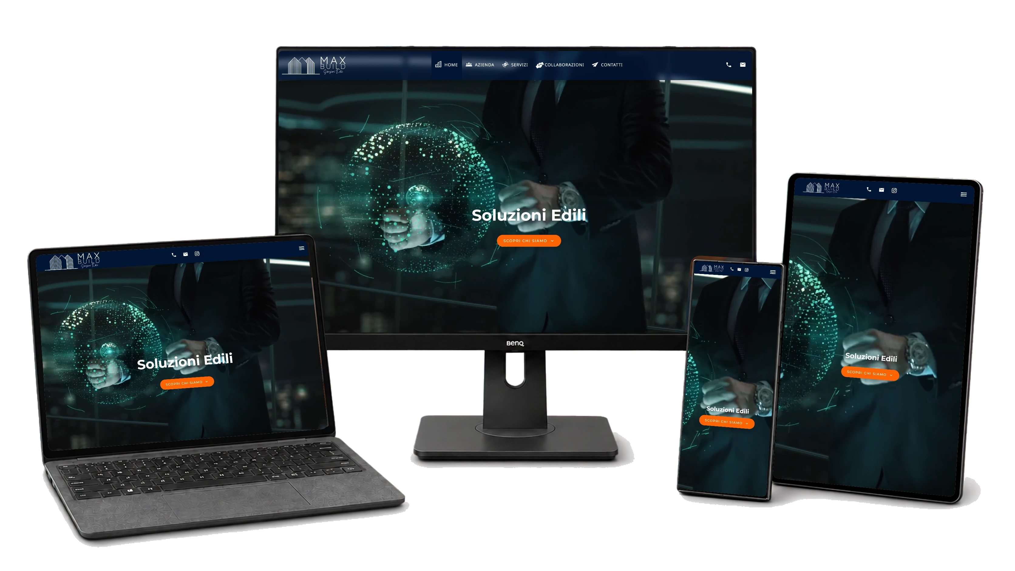 Responsive website mockup for Max Build