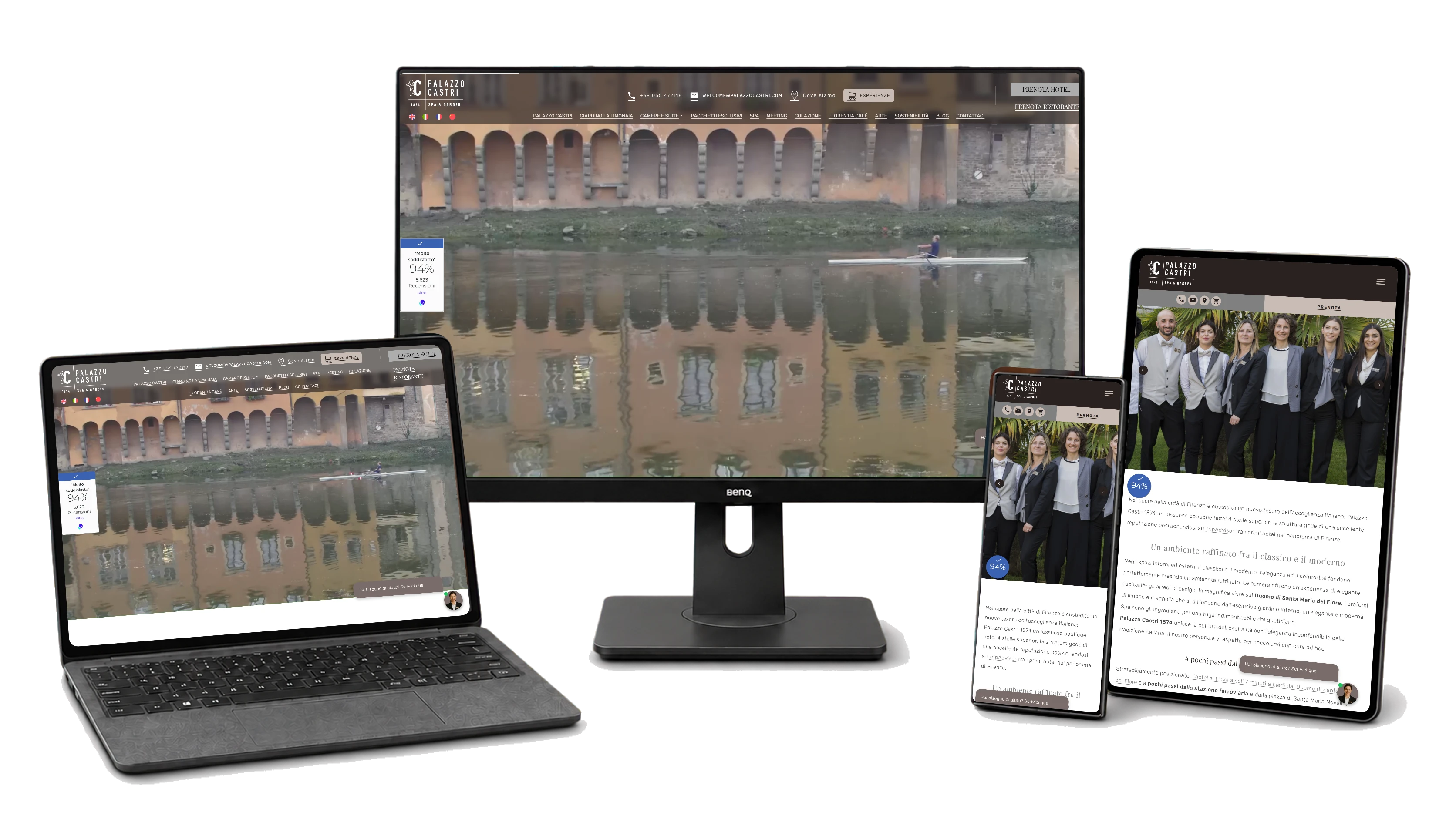 Responsive website mockup for Hotel Palazzo Castri 1874
