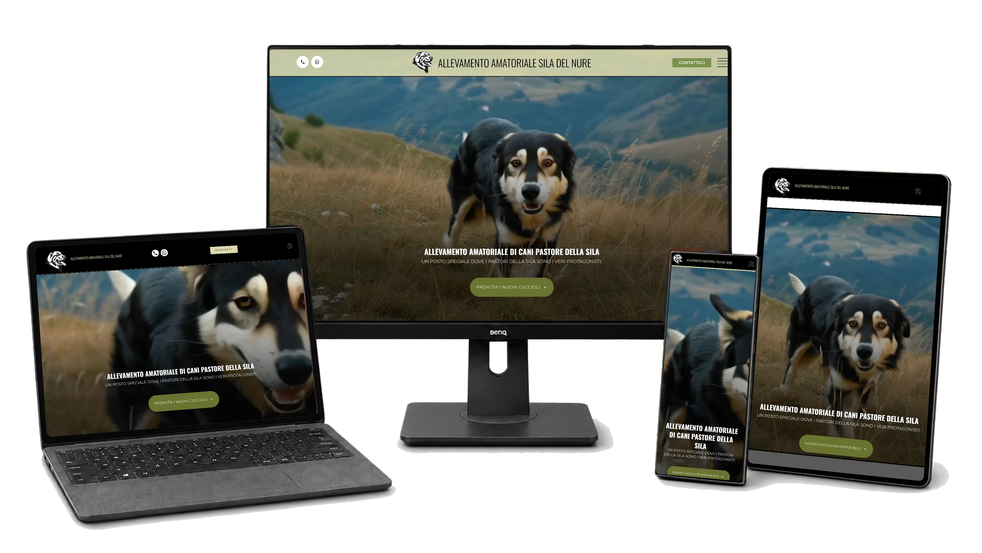 Responsive website mockup for Allevamento Pastori della Sila