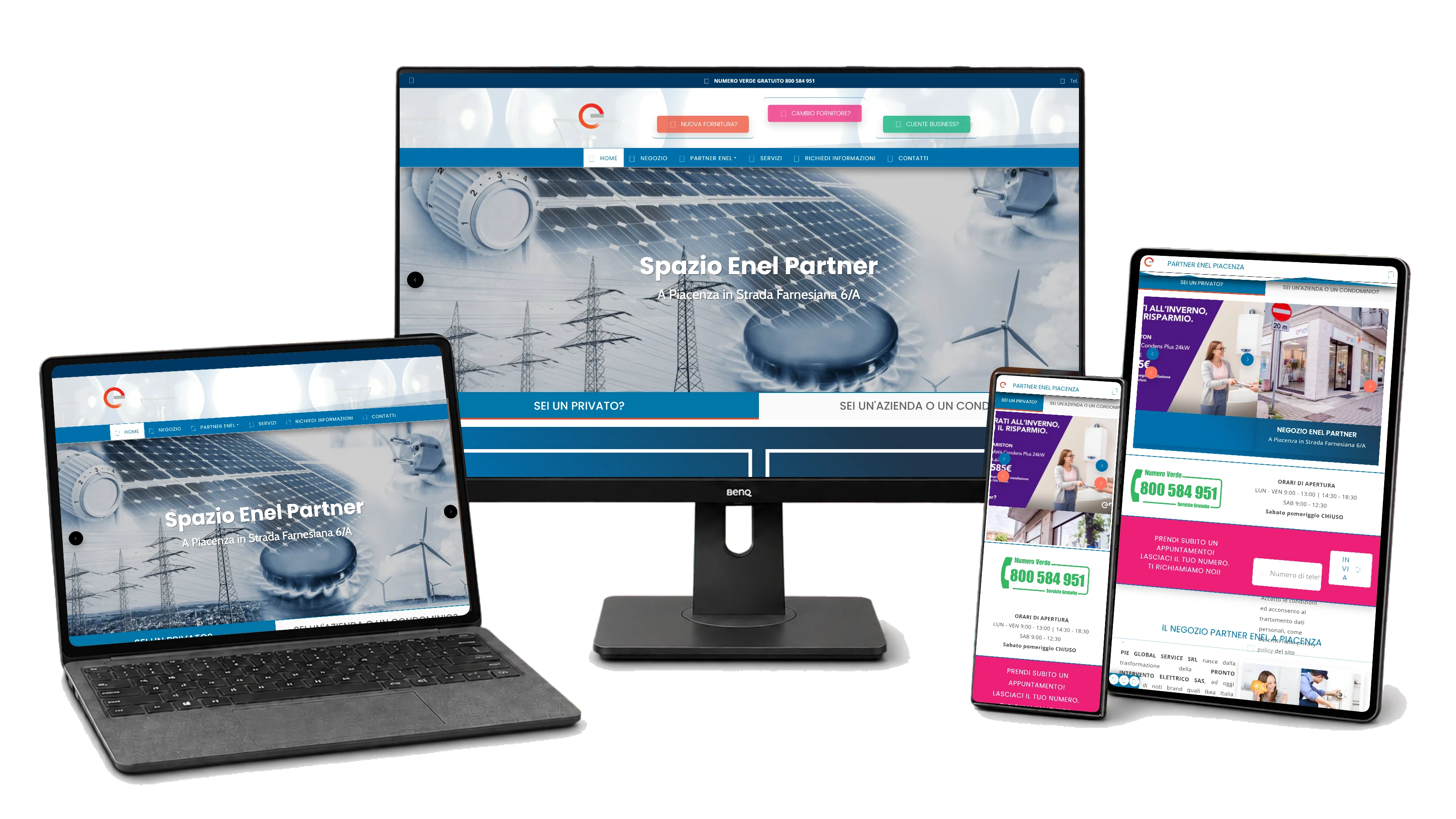 Responsive website mockup for PIE GLOBAL SERVICE