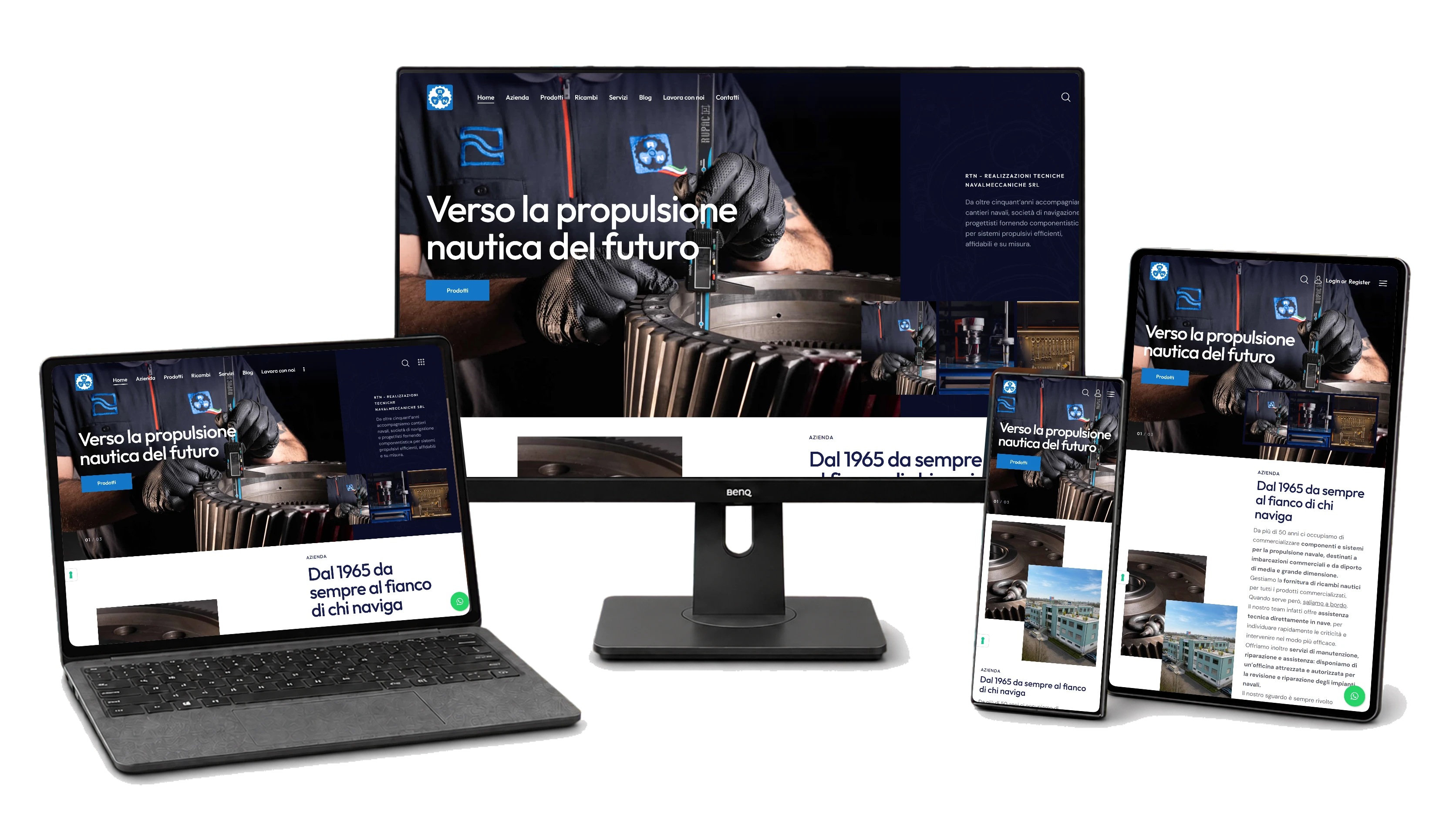 Responsive website mockup for REALIZZAZIONI TECNICHE NAVALMECCANICHE