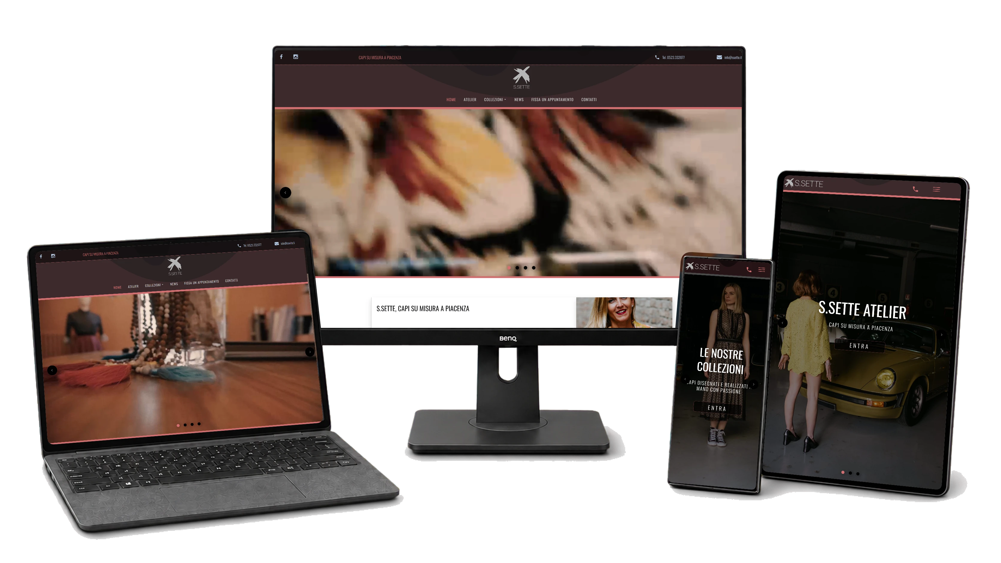 Responsive website mockup for SSETTE - ATELIER