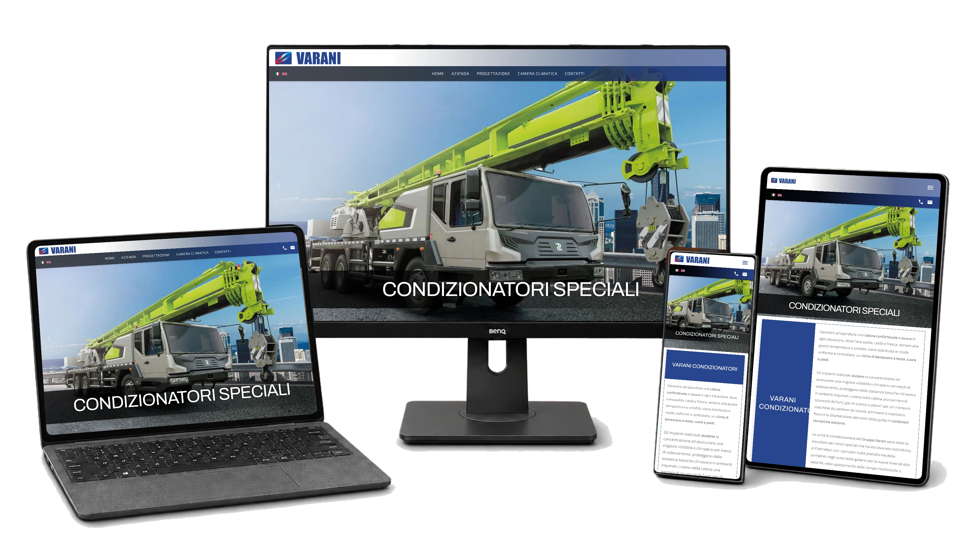 Responsive website mockup for Varani condizionatori